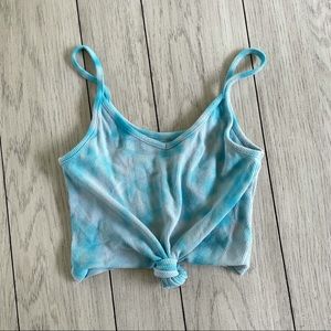 Me to We Tie Front Crop Tank Tie Dye